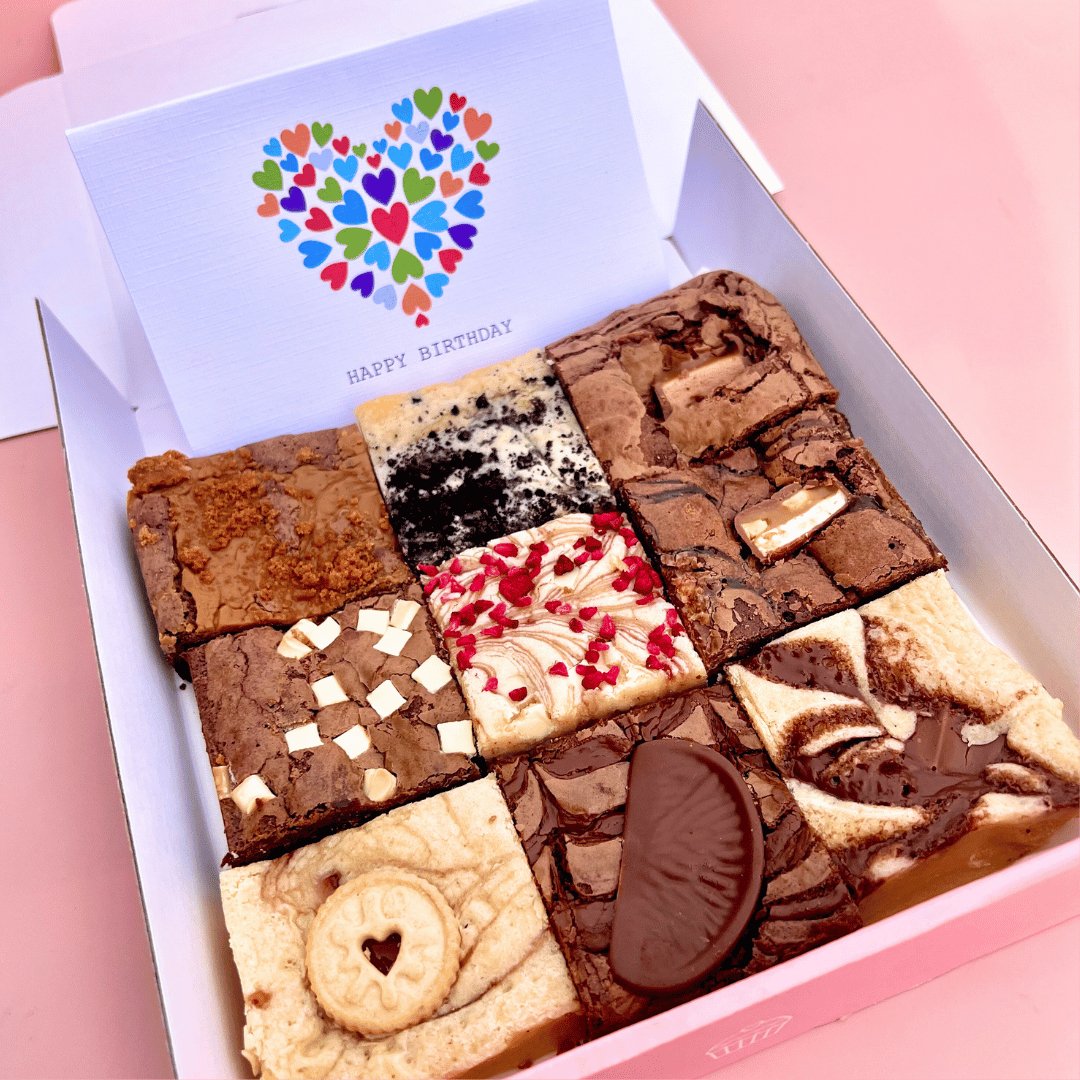 Birthday Brownie & Blondie Mixed Box - Blondies Bakes