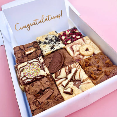 Congratulations Brownie & Blondie Mixed Box - Blondies Bakes