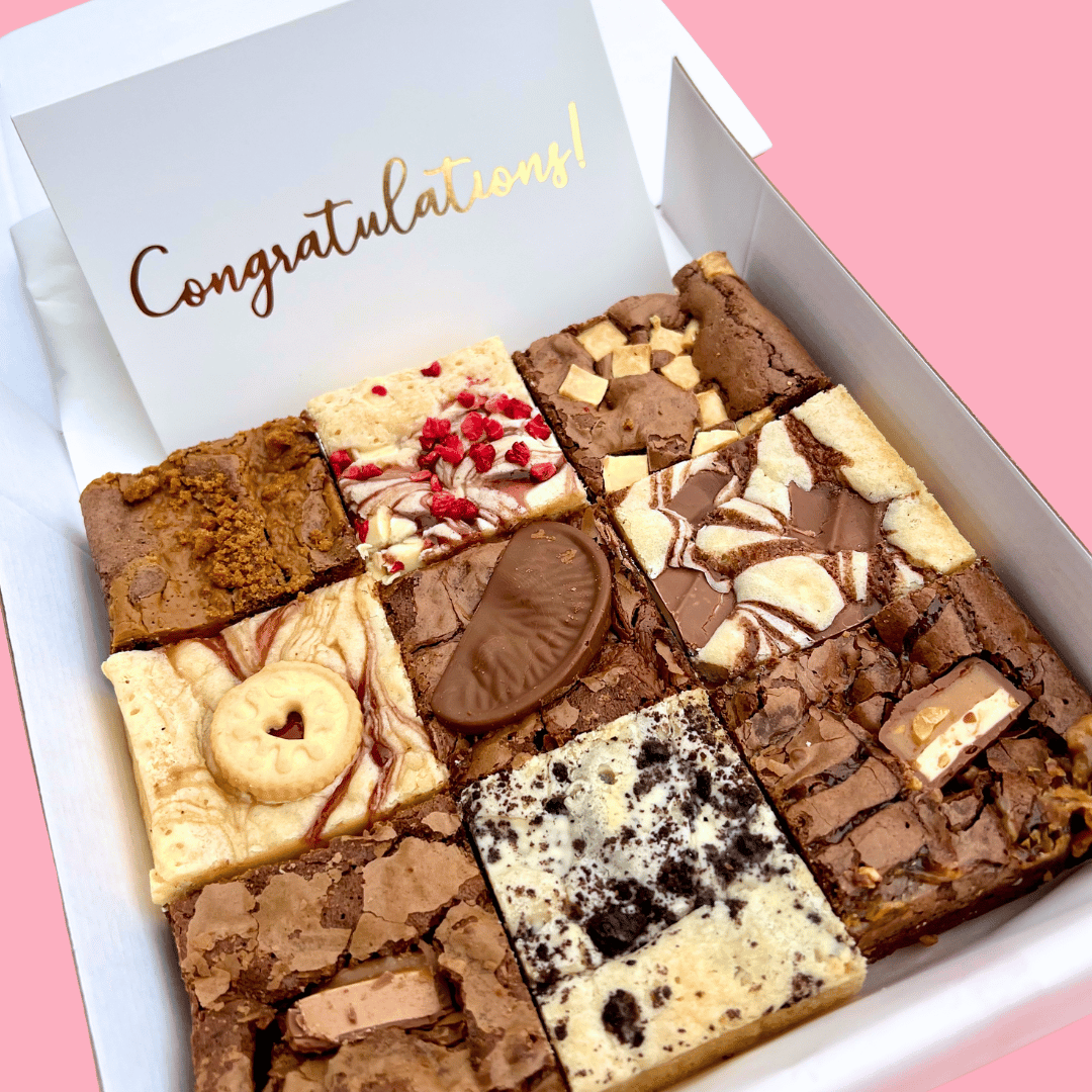 Congratulations Brownie & Blondie Mixed Box - Blondies Bakes