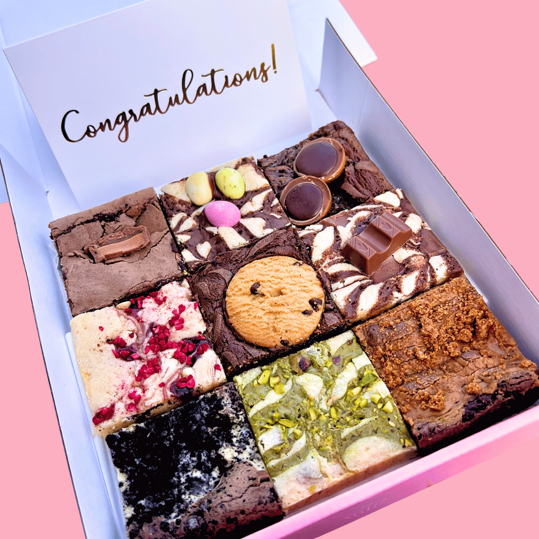 Congratulations Brownie & Blondie Mixed Box - Blondies Bakes