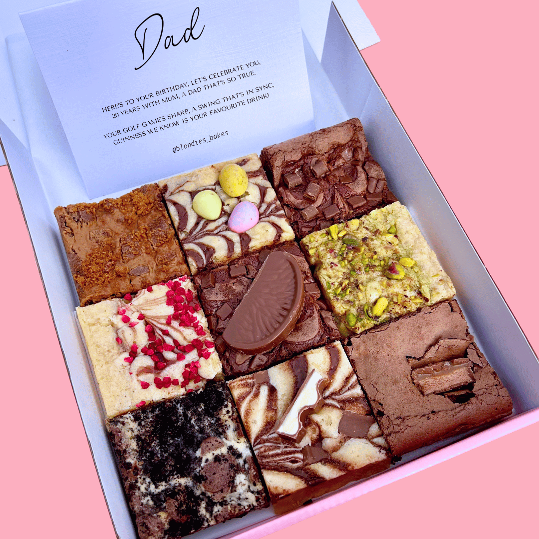 Personalised Brownie & Blondie Poem Mixed Box - Blondies Bakes