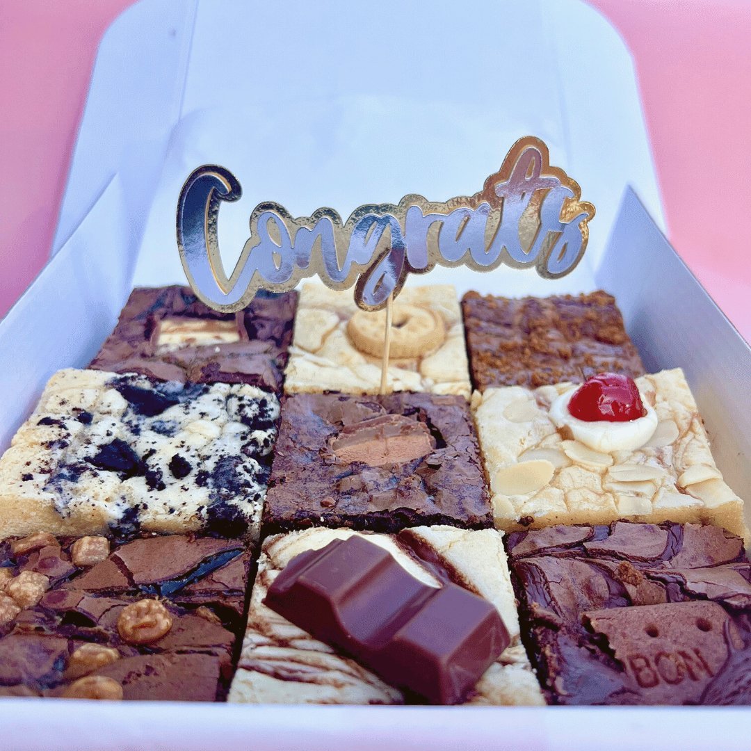 Personalised Poem Brownie & Blondie Mixed Box - Blondies Bakes