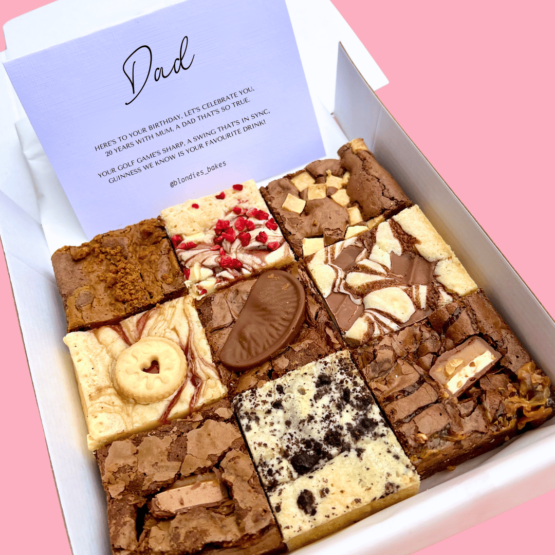 Personalised Poem Brownie & Blondie Mixed Box - Blondies Bakes