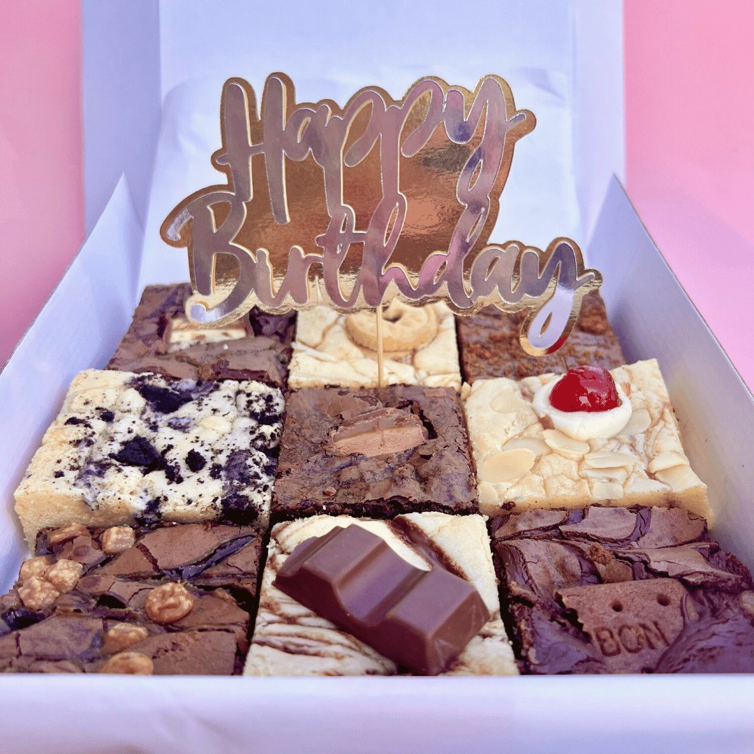 Personalised Poem Brownie & Blondie Mixed Box - Blondies Bakes