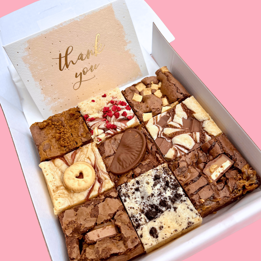 Thank You Brownie & Blondie Mixed Box - Blondies Bakes